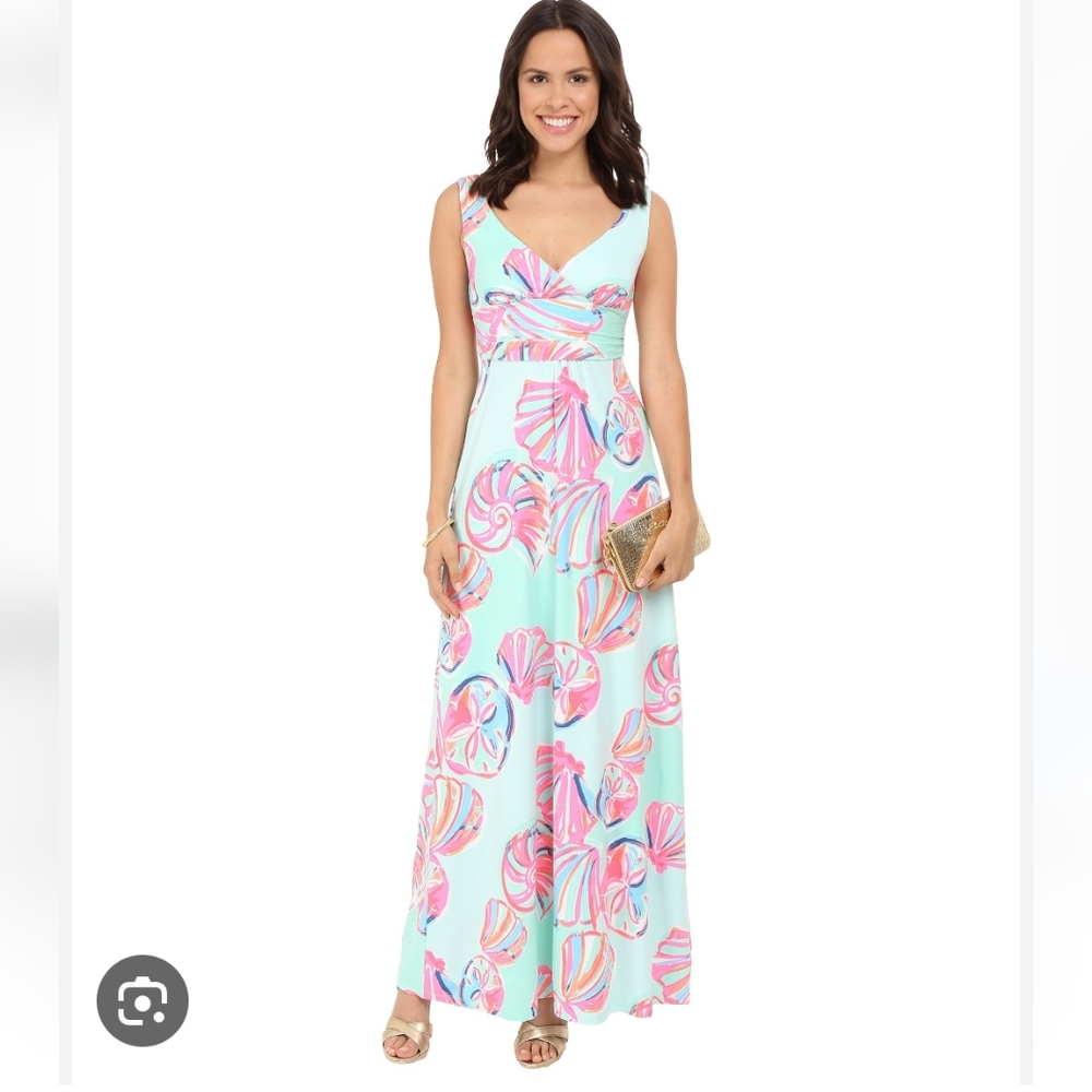 Lilly Pulitzer Sloane Maxi dress in Minty Fresh On the Rocks NWT S small
